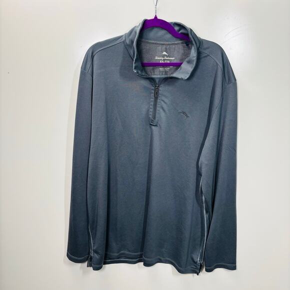 Tommy Bahama‎ Men's Kohala Peak Quarter-Zip Sweater, Gray, XXL 0302 - Picture 1 of 8